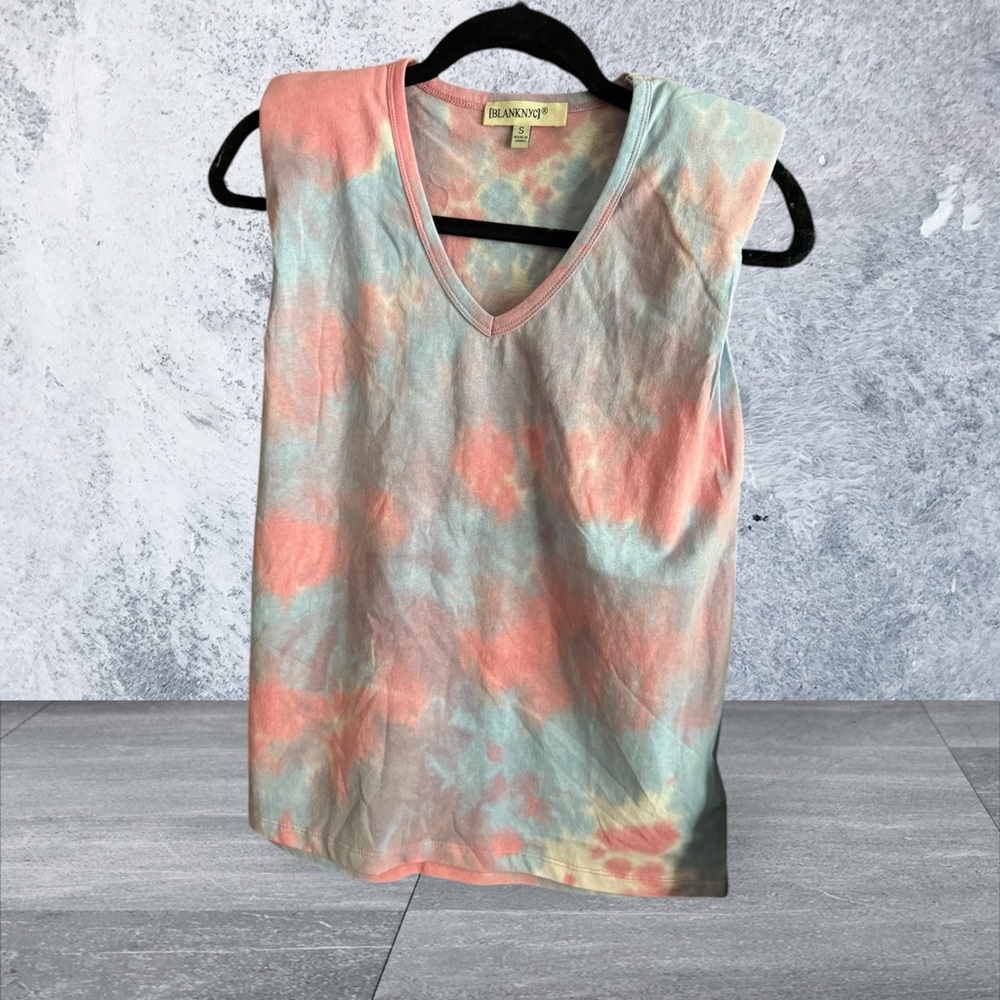Blank NYC Orange and Green Muscle Tee
